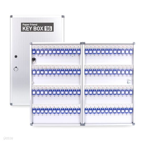 [현대오피스] 최고급 열쇠보관함 96P KEY BOX 열쇠함 키보관함 고급 알루미늄재질/안전잠금장치/자석형도어/벽걸이형