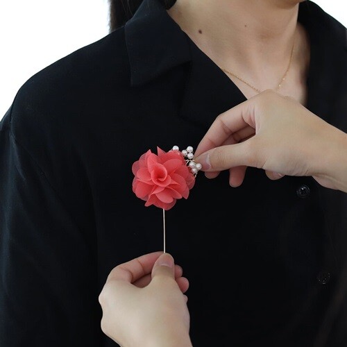 [예스24배송]카네이션 부토니에 브로치 용돈 돈봉투 세트_핑크