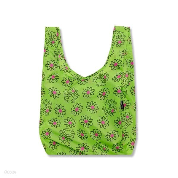 [바쿠백] 휴대용 장바구니 접이식 시장가방 Keith Haring Flower