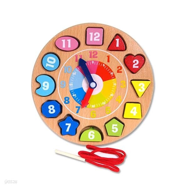 노벨랜드 시계 유아 학습 실꿰기 모양 끼우기 퍼즐