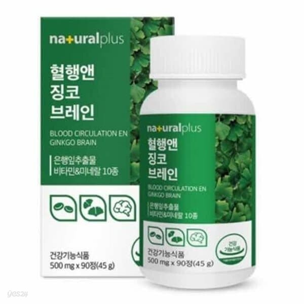 내츄럴플러스 혈행앤 징코 브레인 500mg x 90정