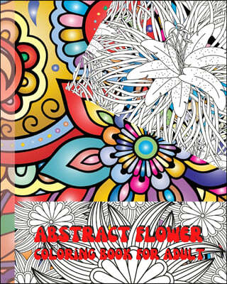 Abstract flower coloring book for adults