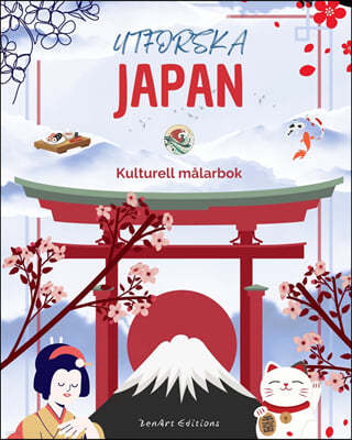 Utforska Japan - Kulturell malarbok - Klassisk och modern kreativ design av japanska symboler