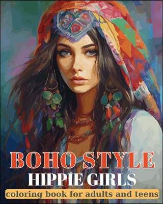 Boho Style - Hippie Girls - Coloring book for teens and adults