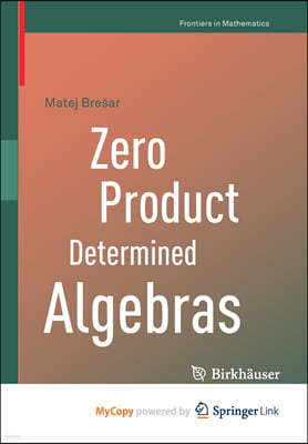 Zero Product Determined Algebras