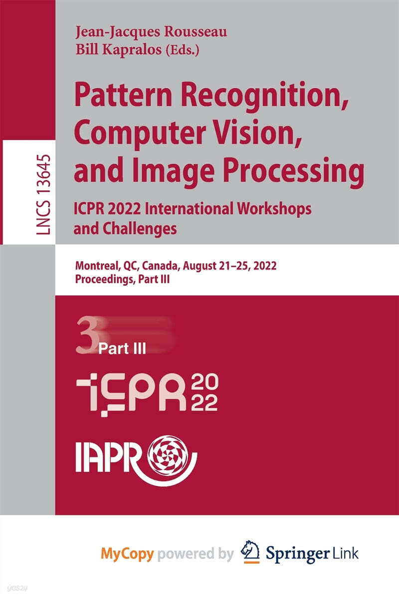 Pattern Recognition, Computer Vision, and Image Processing. ICPR 2022 ...