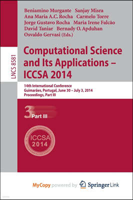 Computational Science and Its Applications - ICCSA 2014