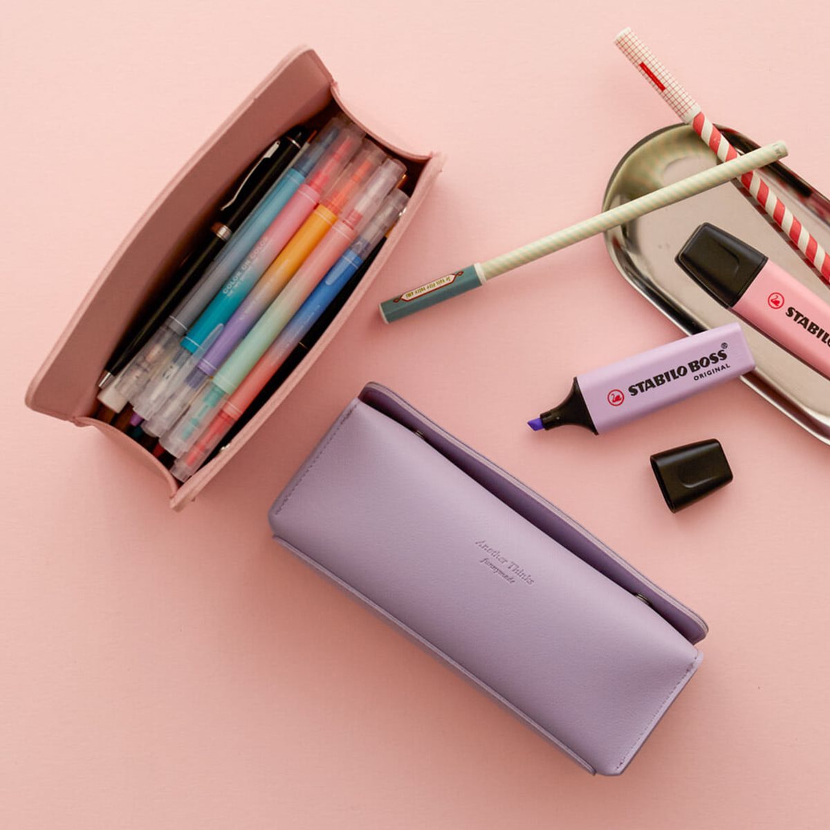 [예스24배송] 퍼니메이드 대용량 가죽 사각 필통 펜케이스 펜파우치