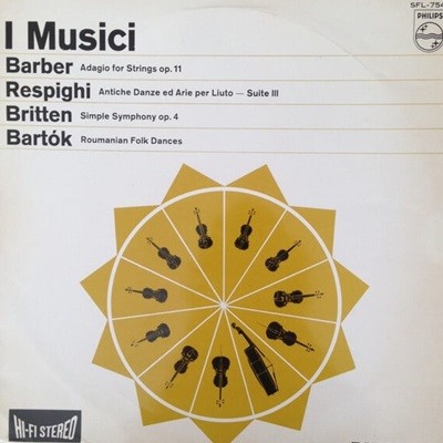 [일본반][LP] I Musici - Barber-Respighi-Britten-Bartok