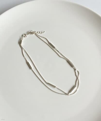 (silver925) two square anklet