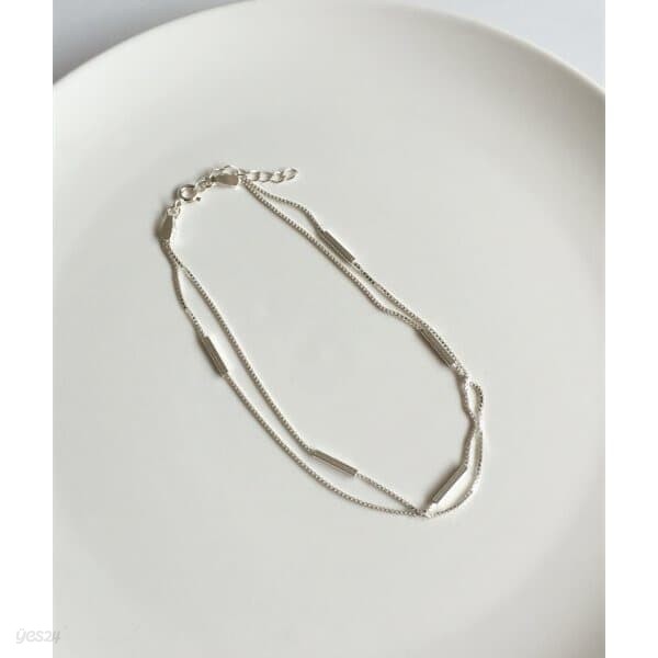 (silver925) two square anklet