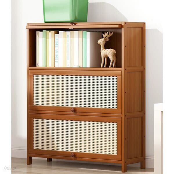 [리벨리](주문제작)라탄 거실 수납장(3단) (80cm)