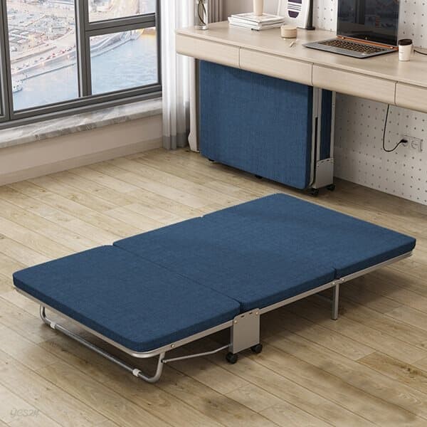 공간활용 접이식 침대(100cm) (블루)