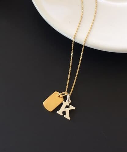 (silver925) initial tag necklace (A-Z)