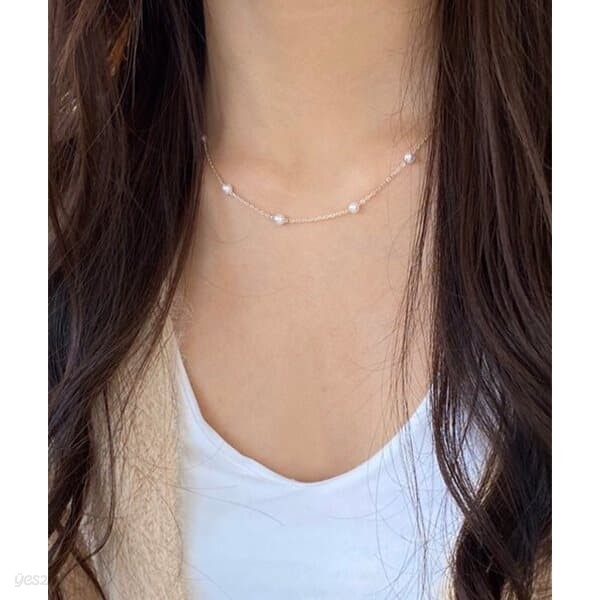 (silver925) space pearl necklace