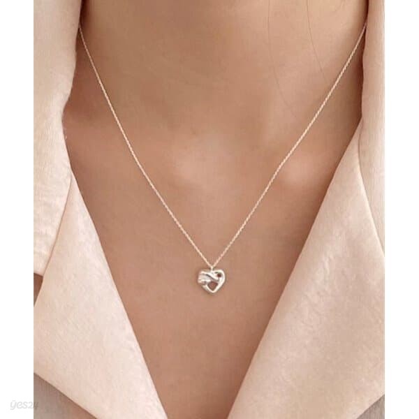 (silver925) heart pretzel necklace