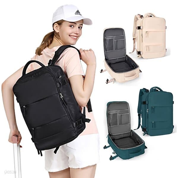 대용량 여성 여행용 백팩 확장형 노트북 기내용 배낭 가방