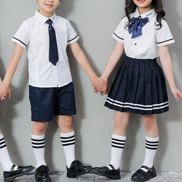 네이비 소매라인 하복 교복세트 유치원 어린이 합창단