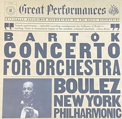[LP] ǿ ҷ - Pierre Boulez - Bartok Concerto For Orchestra LP [U.S]