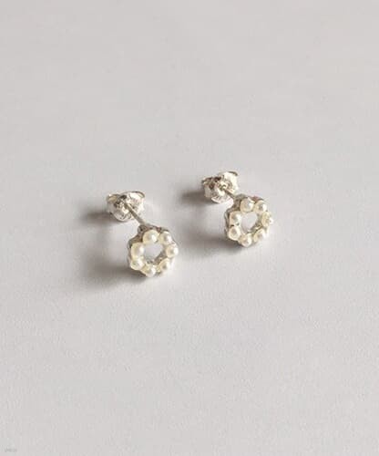 (silver925) pearl donut earring