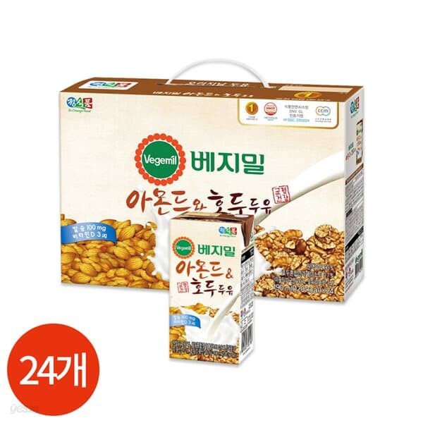 베지밀 아몬드 호두 두유 190ml x 24개