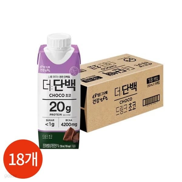 빙그레 건강tft 더 단백 다크초코 250ml x 18개