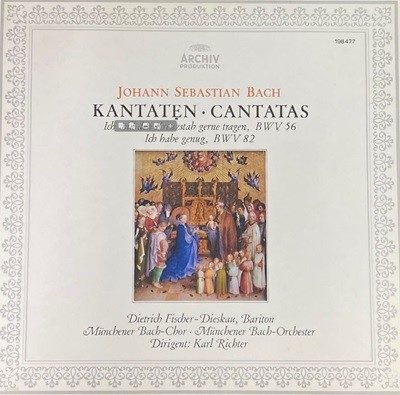 [LP] Ʈ Ǽ ī - Dietrich Fischer-Dieskau - Bach Kantaten Cantatas BWV56 , BWV82 LP [Ϲ]
