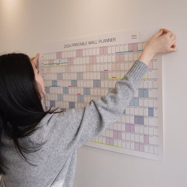 2026년 대형 한장 달력 포스터 연력 [2종 2026 A1 캘린더 1년 벽 플래너 스케줄러 연간 계획표 벽걸이]