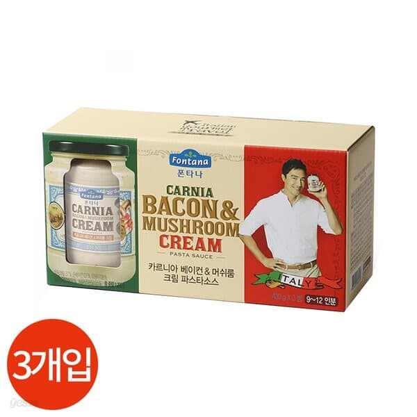 폰타나 카르니아 베이컨 머쉬룸 크림 파스타 소스 430g x 3개