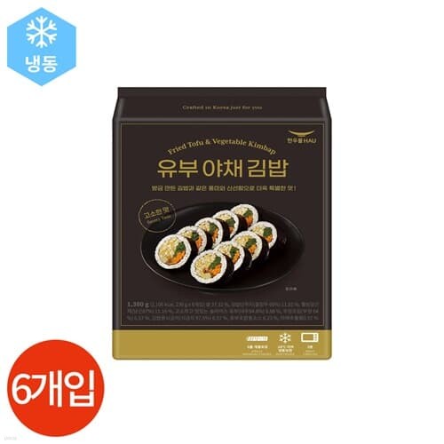 한우물 유부 야채 김밥 230g x 6개