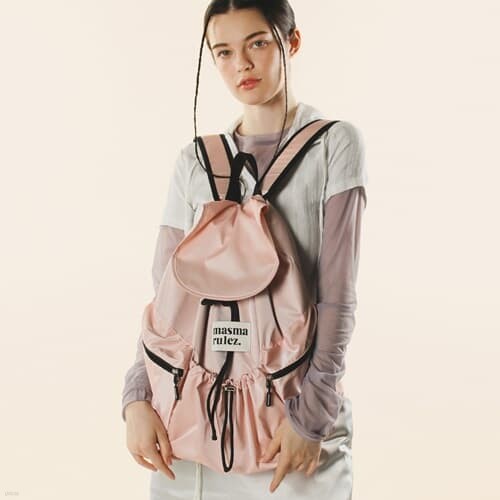 String flap backpack _ Glittery pink