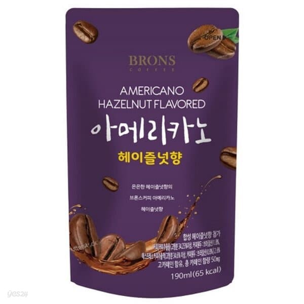 브론스 아메리카노 헤이즐넛 190ml/50파우치