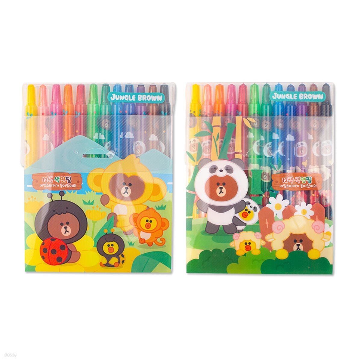 라인프렌즈 정글브라운 12색 색연필