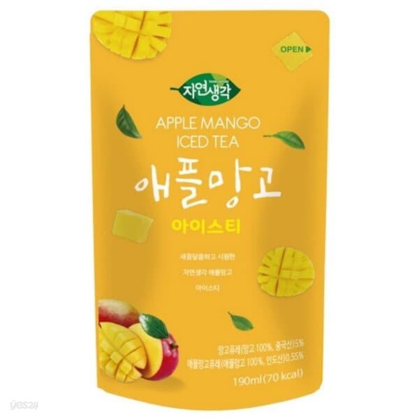 자연생각 애플망고 아이스티 190ml/50파우치