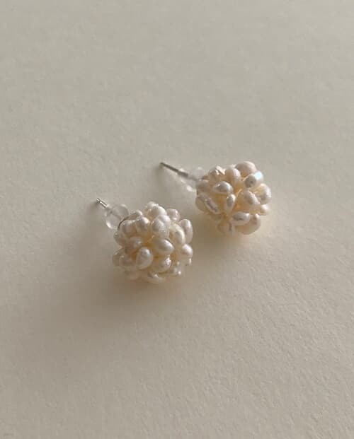 [925 Silver] Bubble Pearl Earrings E 113