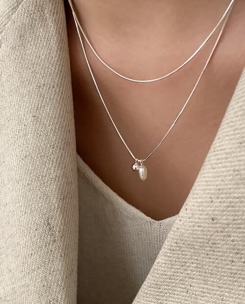 [925 Silver] light pearl necklace A 21