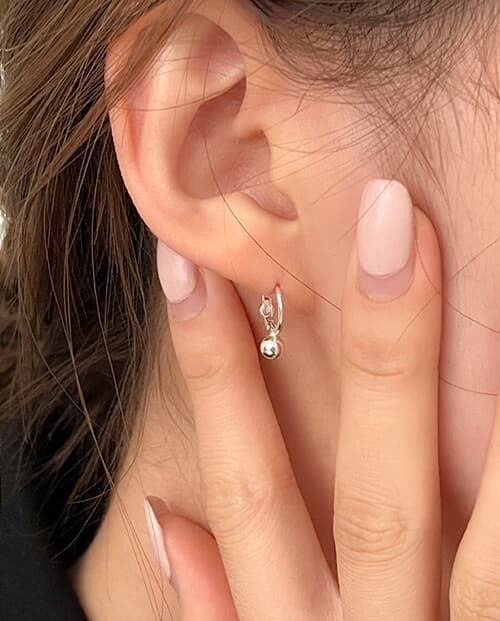 [925 Silver] Choco ball earrings E 44