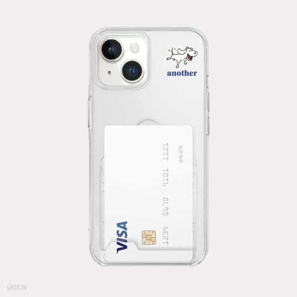 [유기견후원] 어나덜도그 사이드 디자인 아이폰 15 프로 맥스 케이스 투명 하드 카드 수납
