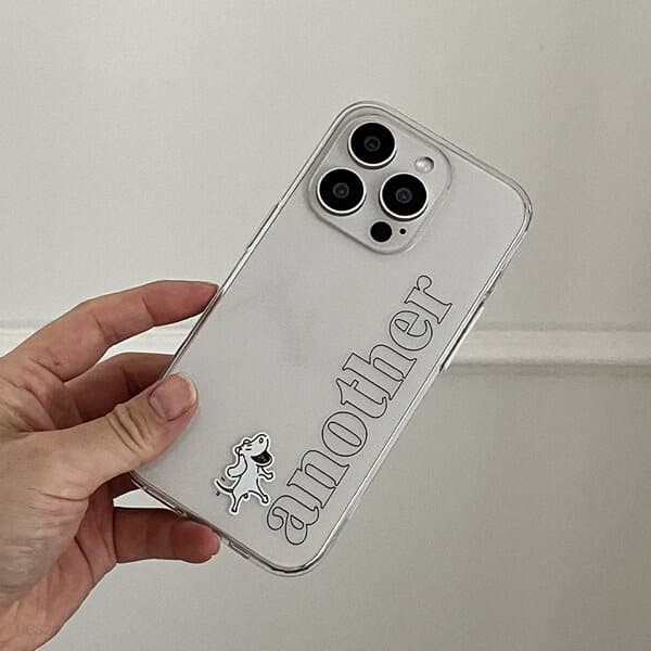 [유기견후원] 어나덜도그 라인 디자인 아이폰 15 프로 맥스 케이스 클리어 투명 젤리