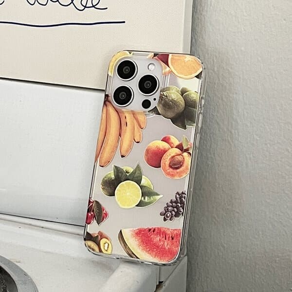 juice fruits 아이폰 갤럭시 케이스 미러 클리어 젤리