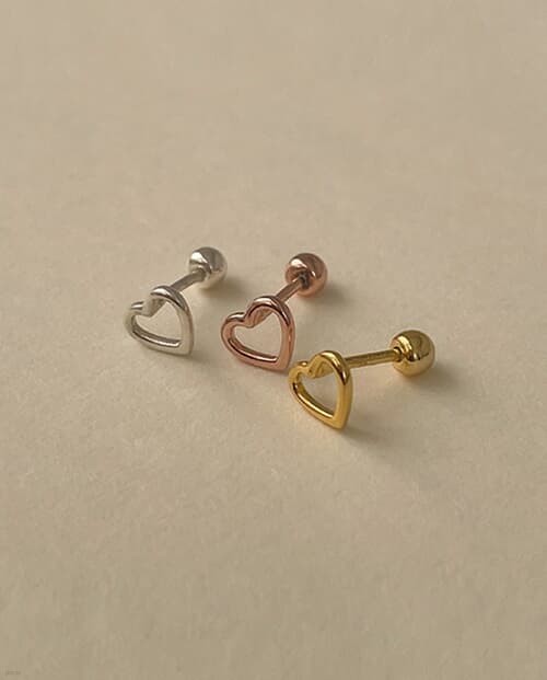[925 Silver] Empty heart piercing E 112