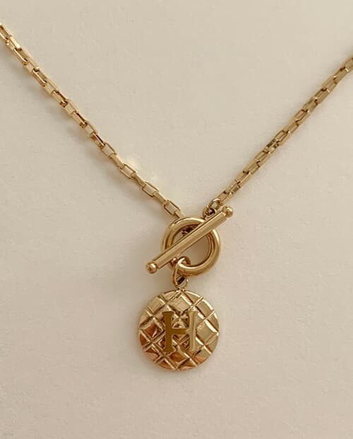 [] H pattern lock necklace N 87