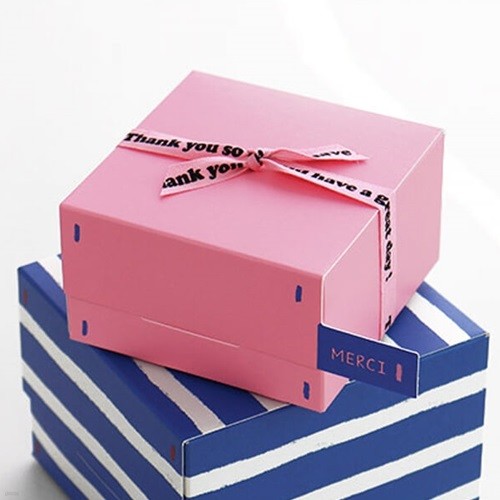핑크 라벨 박스 8x8x4.5cm 5매