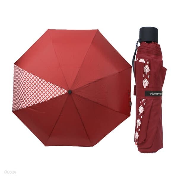 스칸디 레드 가볍고 튼튼한 접이식 3단 수동 우산
