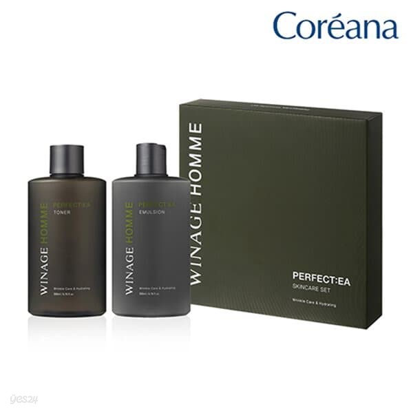 [코리아나] 위네이지 옴므 퍼펙티 스킨케어세트 (토너 200ml+에멀션 200ml) + 쇼핑백증정