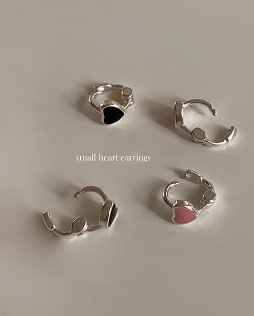 [925 Silver] Small heart earrings E 47