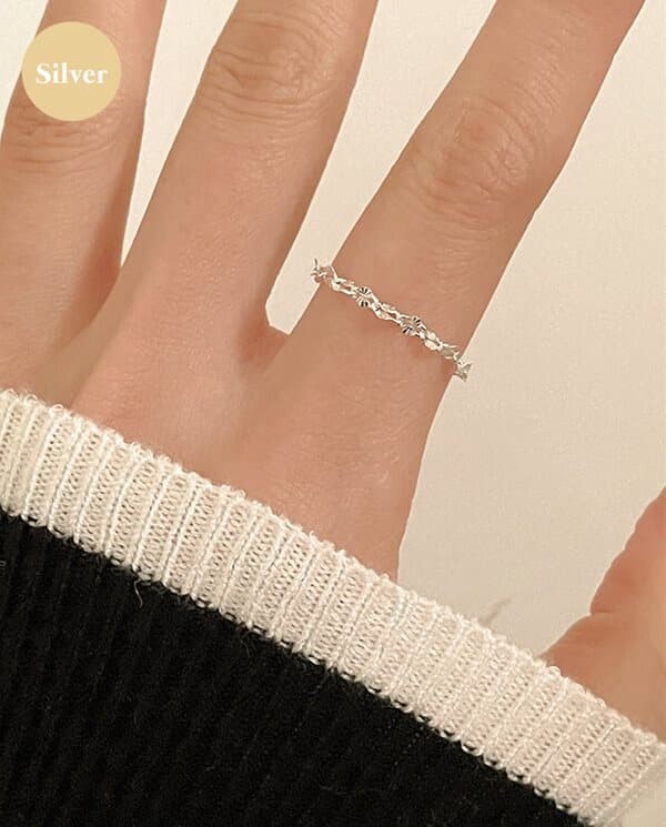 [925 Silver] Star twist ring B 22