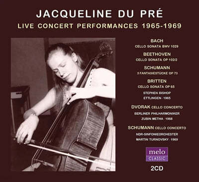 Jacqueline Du Pre 자클린 뒤프레 연주회 실황 (1965-1969) - 드보르작, 슈만 협주곡, 베토벤 소나타 5번, 바흐 소나타 G단조 외 (Live Concert Performances 1965-1969)