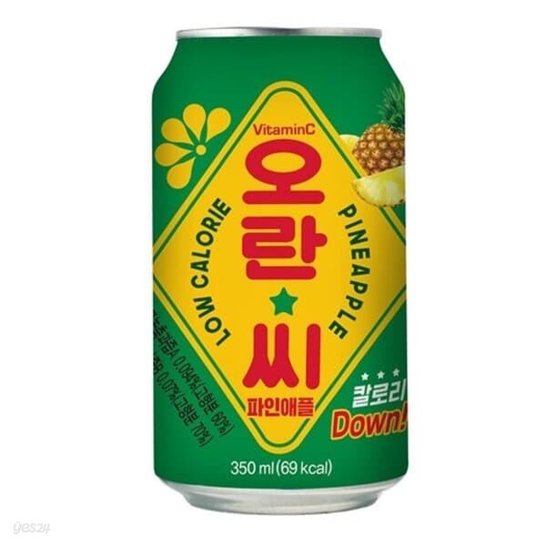 오란씨 파인애플 탄산음료 350ml 캔 2박스 48개