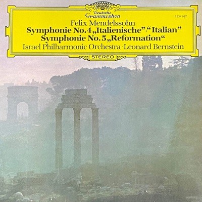 [LP] 레너드 번스타인 - Leonard Bernstein - Mendelssohn Symphonie No.4 Italian, No.5 Reformation LP [성음-라이센스반]